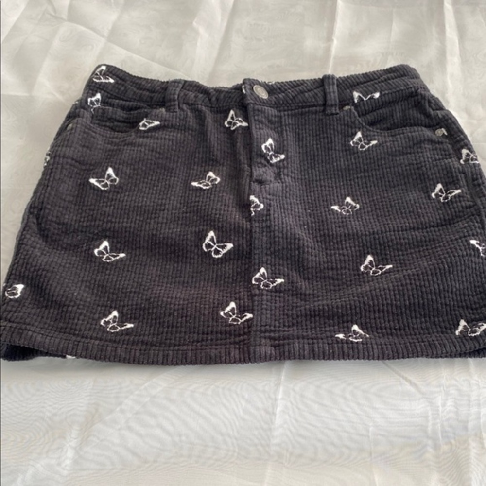 RSQ Gray A-Line Mini Skirt Crduroy Casual